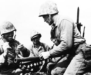 Iwo Jima Flag-Raising Barely Noticed on the Other Side of the Island