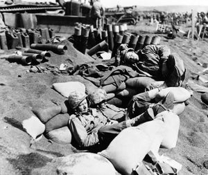 Tired After Two Weeks on Iwo Jima