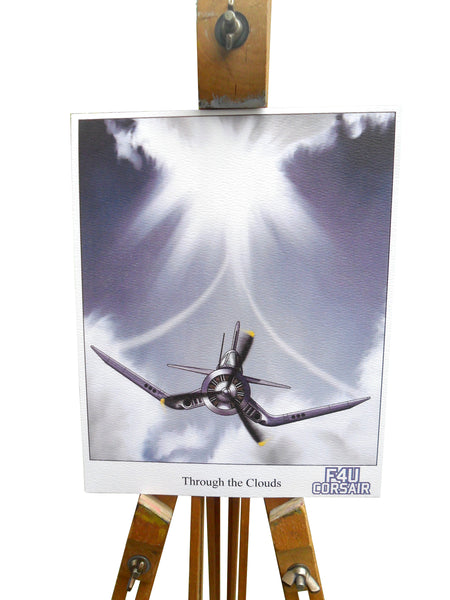Aviation fine art print - F4U Corsair "Through the Clouds"