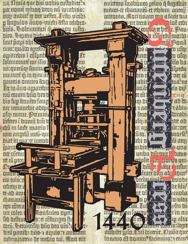 Deluxe Print of Gutenberg Press 1440