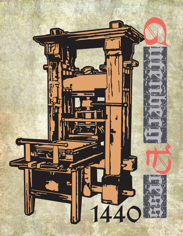 Art Print of Gutenberg Press 1440