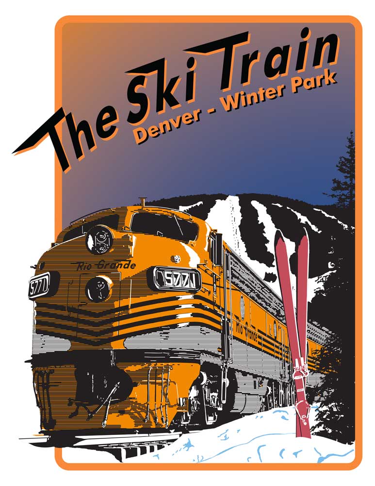 Deluxe Print of Ski Train Denver Winter Park