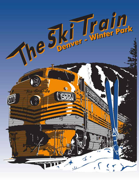 Art Print of Ski Train Denver Winter Park